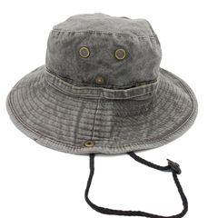 Bucket καπέλο με κορδόνι - Washed Grey  - 12434-GR