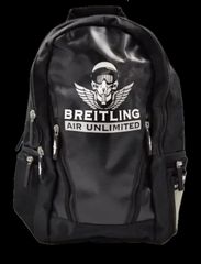 BREITLING Novelty Black/White Logo Nylon Rucksack Pilot Bag Backpack Super Rare