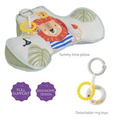 Μαξιλάρι Δραστηριοτήτων Με Μασητικό Και Κουδουνίστρα Tummy Time Pillow Taf Toys T-12895