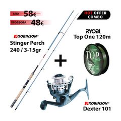 Full Combo LRF Robinson Stinger Perch 240 / 3-15gr + Robinson Dexter 101 FD + Ryobi Top One