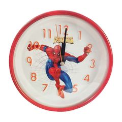 HS-CLOCK CY0518 Επιτραπέζιο Ρολόι με Ξυπνητήρι Spiderman 16 x 4cm Κόκκινο Μπλε