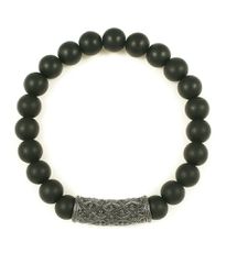 Ανδρική χειροπέδα με μαύρο όνυχα και κεφαλή από ανοξείδωτο ατσάλι KBRST15