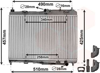 Ψυγείο Νερού FORD FIESTA Hatchback / 3dr 2008 - 2013 ( Mk6 )( JA8 ) 1.25  ( STJA,STJB,STJC  ) (60 hp ) Βενζίνη #072606300