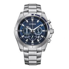 Citizen, Men's Chronograph Watch, Silver Stainless Steel Bracelet AN8201-57L