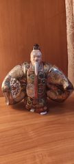 Αυθεντικό εξαιρετικά σπάνιου χρώματος χειροποίητο άγαλμα Ιάπωνα χορευτή από πορσελάνη Satsuma Kutani