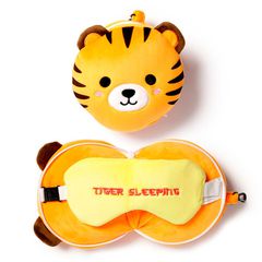 Resteazzz Adoramals Tiger travel pillow eye mask