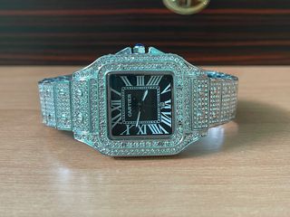 Cartier santos iced out replica 