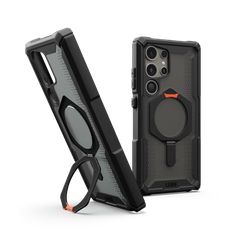 UAG Plasma XTE Kickstand Case for Samsung Galaxy S24 Ultra 5G with Magnetic Module - Black and Orange