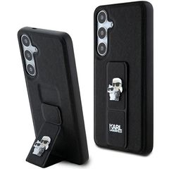 Karl Lagerfeld Gripstand Saffiano Karl&Choupette; Pins case for Samsung Galaxy S24 - black