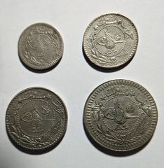 4 Οθωμανικά νομίσματα 5 - 10 - 20 - 40 Para Έτος : 1327 Αραβικό έτος ή 1909