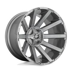 Fuel 1PC D714 Contra Platinum Brushed Gun Metal Tinted Clear 22x12 4X4