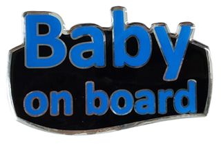 BABY ON BOARD ΑΥΤΟΚΟΛΛΗΤΟ ΕΞΩΤΕΡΙΚΗΣ ΧΡΗΣΗΣ 13,1 Χ 8,3cm ΜΠΛΕ/ΜΑΥΡΟ/ΧΡΩΜΙΟ ΜΕ ΕΠΙΚΑΛΥΨΗ ΣΜΑΛΤΟΥ - 1 ΤΕΜ.