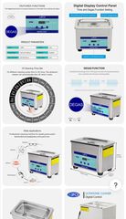 Ultrasonic Cleaner Μηχανήματα Καθαρισμού με Υπερήχους 600ml/800ml/2L/3L/6L/15L/30L Αμερικανικής Κατασκευής-thumb-3