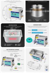 Ultrasonic Cleaner Μηχανήματα Καθαρισμού με Υπερήχους 600ml/800ml/2L/3L/6L/15L/30L Αμερικανικής Κατασκευής-thumb-7