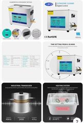 Ultrasonic Cleaner Μηχανήματα Καθαρισμού με Υπερήχους 600ml/800ml/2L/3L/6L/15L/30L Αμερικανικής Κατασκευής-thumb-8
