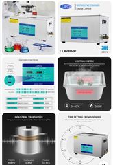 Ultrasonic Cleaner Μηχανήματα Καθαρισμού με Υπερήχους 600ml/800ml/2L/3L/6L/15L/30L Αμερικανικής Κατασκευής-thumb-12