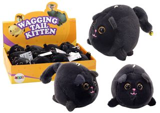 Plush Stretched Cat Jumping Mascot Black