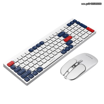 Gaming Σετ Ασύρματο Πληκτρολόγιο & Ποντίκι - Havit KB830WB (White)