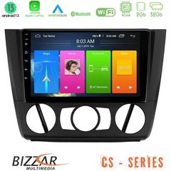 Bizzar CS Series 4Core Android13 2+32GB BMW 1Series E81/E82/E87/E88 (MANUAL A/C) Navigation Multimedia Tablet 9"