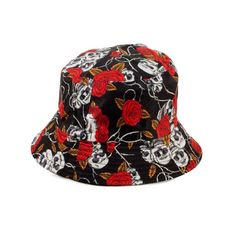 Bucket καπέλο διπλής όψεως Skull Roses μαύρο  - TDA01-92105-BLK