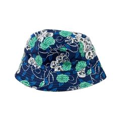Bucket καπέλο διπλής όψεως Skull Roses μπλε  - TDA01-92105-BL