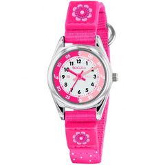 Παιδικό ρολόι TIKKERS με ροζ υφασμάτινο λουράκι ένα ιδανικό παιδικό ρολόι για την εκμάθηση της ώρας Το γυαλί είναι κατασκευασμένο από ορυκτό κρύσταλλο Το ροζ λουράκι είναι κατασκευασμένο από μαλακό