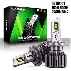 NOVSIGHT H8 H9 H11 Λάμπες LED CANBUS 12V/24V 100W 22000LM 6500K IP68 A500 N76 2 X 50W