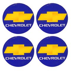 Αυτοκόλλητα Κέντρου Ζαντών Chevrolet Από Σμάλτο 60mm Set 4 Τεμάχια