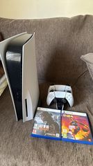 Ps5 disc edition+stand+2 controllers+games