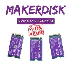 NVMe 2242 M-Key MakerDisk SSD - 128GB (Preloaded with RPi OS)