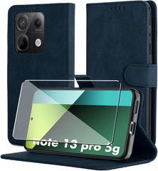 Xiaomi Redmi Note 13 Pro 5G - Δερματίνη Αναδιπλούμενη Book Case με Ενσωματωμένη Θήκη Σιλικόνης – Blue Black oem