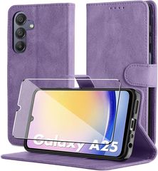 Samsung Galaxy A25 5G-  Δερματίνη Αναδιπλούμενη Book Case με Ενσωματωμένη Θήκη Σιλικόνης – Purple oem