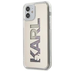 Karl Lagerfeld case for iPhone 12 Mini 5,4" KLHCP12SKLMLGR hardcase silver Mirror Liquid Glitter Karl
