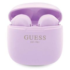 Guess GUTWST26PSU TWS Bluetooth headphones + docking station - purple Classic EST Logo