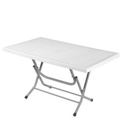 Τραπέζι ArteLibre Eco Πτυσσόμενο Λευκό Πλαστικό/Μέταλλο 70x120x75cm