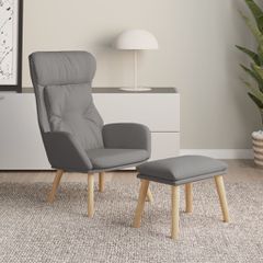 Πολυθρόνα Relax Ανοιχτό Γκρι Υφασμάτινη με Υποπόδιο 3097750