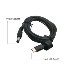 Καλώδιο Τροφοδοσίας - Power Adapter Charging Cable USB Type-C Converter to 5.5mm*2.1mm 45W 65W 90W 100W ( Κωδ.1-DCCRD055 )