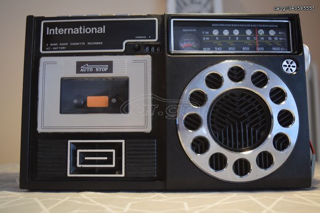 Κασετόφωνο , Vintage .International 3 BAND RADIO CASSETTE RECORDER AC-BATTERY
