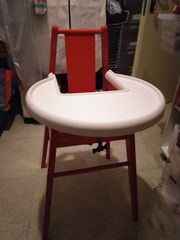 Καρεκλάκι φαγητού ΙΚΕΑ BLÅMES highchair with tray κόκκινο