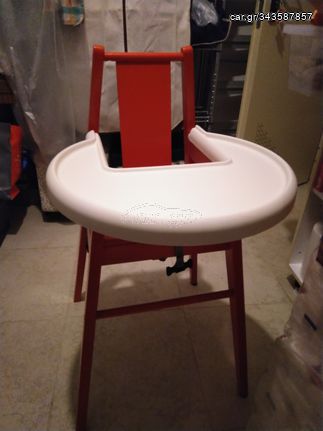 Καρεκλάκι φαγητού ΙΚΕΑ BLÅMES highchair with tray κόκκινο