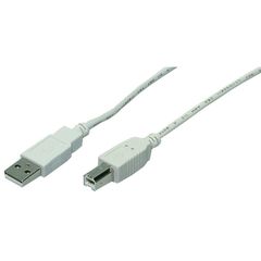 USB 2.0 CABLE A MALE-B MALE 1.8M WHITE