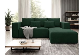 Γωνιακός καναπές - Κρεβάτι Striper με αποθηκευτικό χώρο, 255x161x91cm, Πράσινο - Δεξιά Γωνία - PL9467