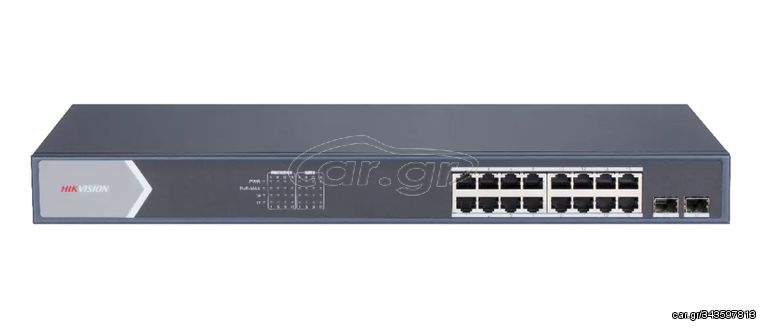 HIKVISION Managed switch DS-3E1518P-SI, 16x PoE & 2x SFP ports, 1000Mbps