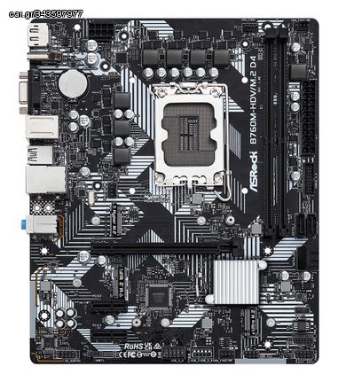 ASROCK μητρική B760M-HDV/M.2 D4, 2x DDR4, s1700, USB 3.2 Gen1, mATX