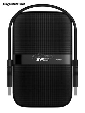 SILICON POWER εξωτερικός HDD Armor A60, 2TB, USB 3.2, μαύρος