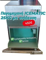 ΠΑΓΟΜΗΧΑΝΗ ICEMATIC 25KG ΜΕ ΑΝΑΔΕΥΣΗ ΑΠΟ ΚΟΜΒΟΣ ΓΑΛΑΝΗ 