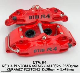 R4 RED DTM 4 PISTON CALIPERS FOR DISKS 325mm-345mm
