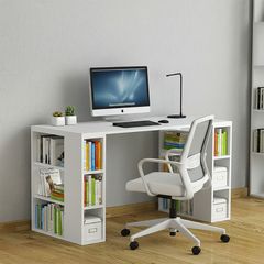 Γραφείο εργασίας Colmar Megapap χρώμα λευκό 140x60x75εκ