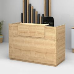 Γραφείο reception μελαμίνης Lemmon Megapap χρώμα sonoma 200x70x110εκ