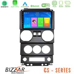 Bizzar CS Series 4Core Android13 2+32GB Jeep Wrangler 2Door 2008-2010 Navigation Multimedia Tablet 9"